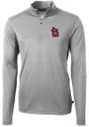 Main image for Cutter and Buck St Louis Cardinals Mens Grey Virtue Eco Pique Long Sleeve 1/4 Zip Pullover