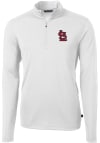 Main image for Cutter and Buck St Louis Cardinals Mens White Virtue Eco Pique Long Sleeve 1/4 Zip Pullover