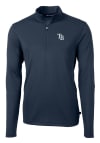 Main image for Cutter and Buck Tampa Bay Rays Mens Navy Blue Virtue Eco Pique Long Sleeve 1/4 Zip Pullover