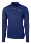 Main image for Cutter and Buck Toronto Blue Jays Mens Blue Virtue Eco Pique Long Sleeve 1/4 Zip Pullover