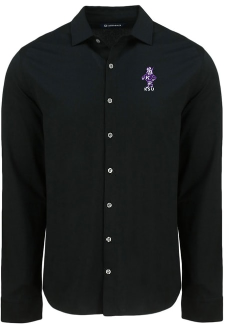 Mens K-State Wildcats  Cutter and Buck Vintage Advantage Soft Pique Long Sleeve Dress Shirt