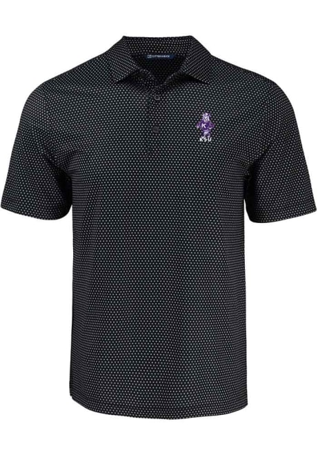 Mens K-State Wildcats  Cutter and Buck Vintage Pike Shadow Check Short Sleeve Polo Shirt