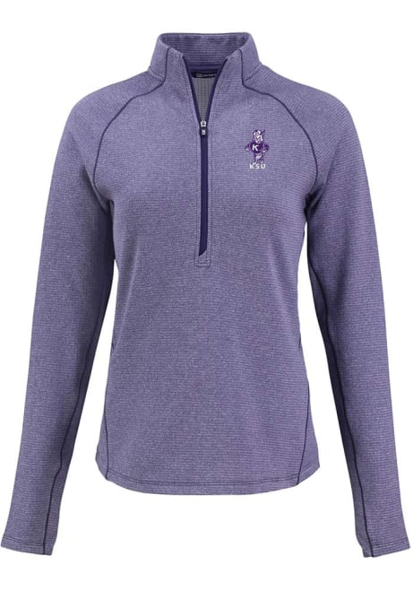 Womens K-State Wildcats Purple Cutter and Buck Vintage Pehastin Qtr Zip