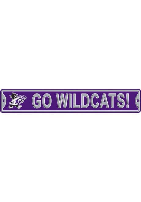 Purple K-State Wildcats 6x36 Go Wildcats! Street Sign