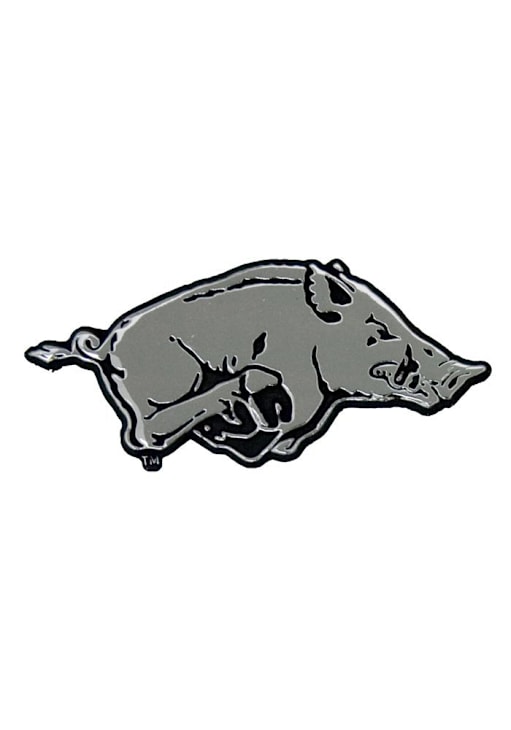 Arkansas Razorbacks SILVER Chrome Car Emblem - 1365