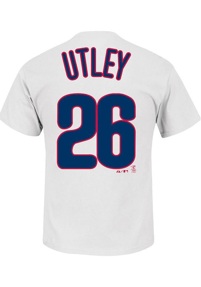 Chase Utley Phillies Name And Number Short Sleeve Player T Shirt