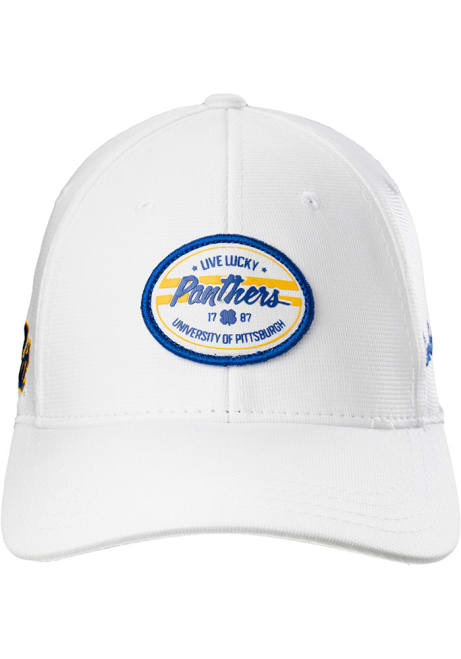 Pitt Panthers Black Clover Force Flex Hat - White