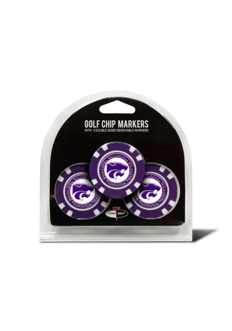 Purple K-State Wildcats 3pk Poker Chip Golf Ball Marker