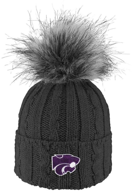 K-State Wildcats LogoFit Alps Pom Womens Knit Hat - Charcoal