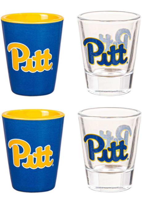 Blue Pitt Panthers 2oz 4 Piece Set Shot Glass