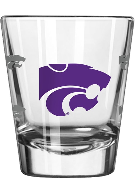 Purple K-State Wildcats 2oz Satin Etch Shot Glass