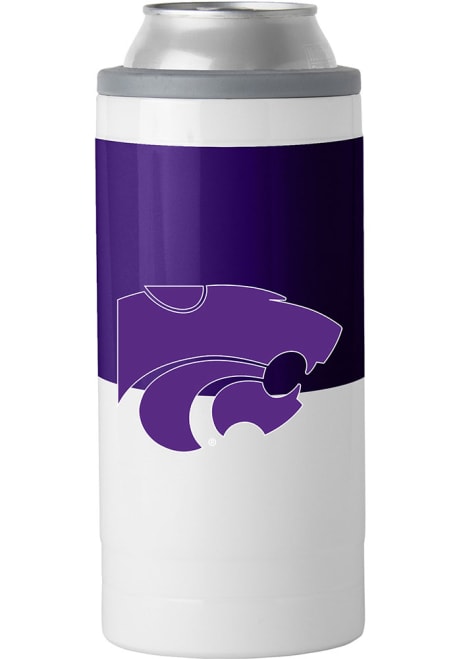 Purple K-State Wildcats 12 oz Colorblock Slim Stainless Steel Coolie