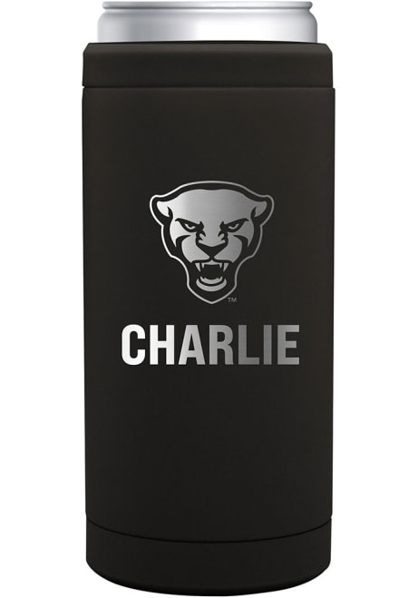 Black Pitt Panthers Personalized 12 oz Slim Can Stainless Steel Coolie