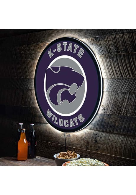 Purple K-State Wildcats 23 in Round Light Up Sign