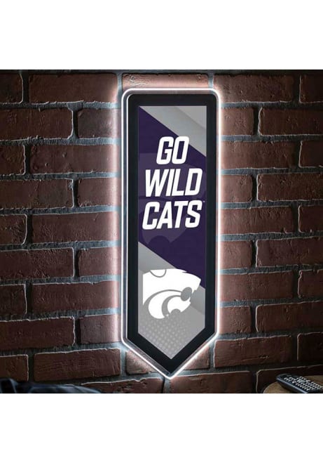Purple K-State Wildcats 9x23 Banner Shaped Light Up Sign