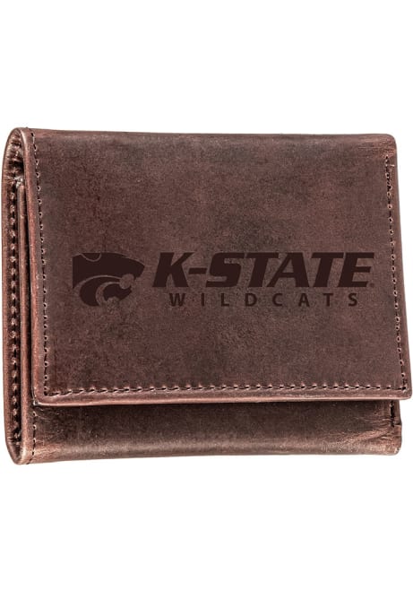 Leather K-State Wildcats Mens Trifold Wallet