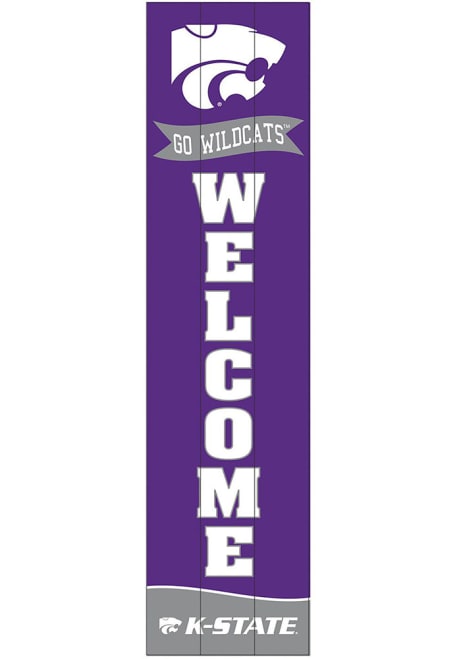 Purple K-State Wildcats Porch Leaner Sign