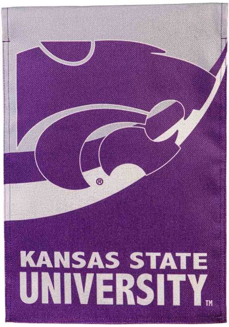 Purple K-State Wildcats Burlap Garden Flag