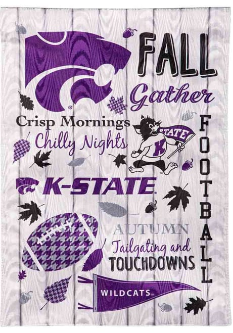 Purple K-State Wildcats Fall Theme Garden Flag