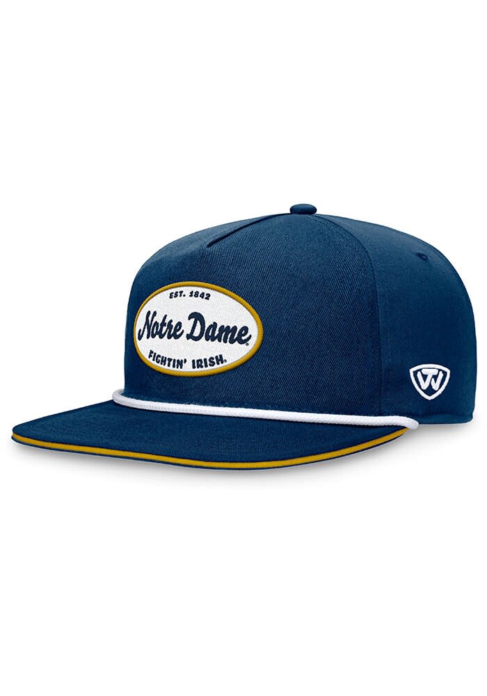 Top of the World Notre Dame Fighting Irish Navy Blue Iron Golfer Rope Mens Snapback Hat