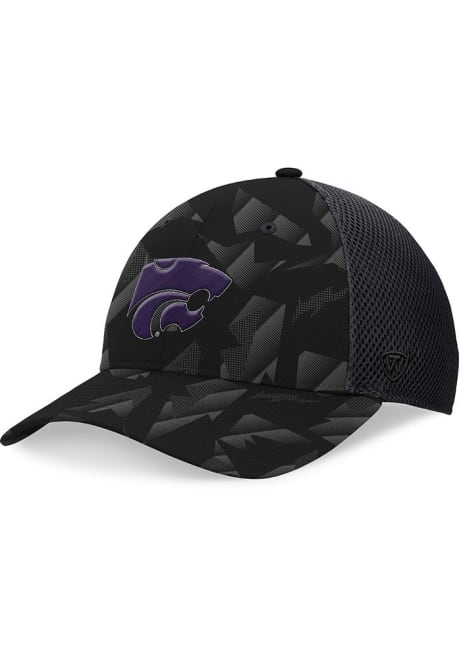 K-State Wildcats Top of the World Thunder Stretch Flex Hat - Black