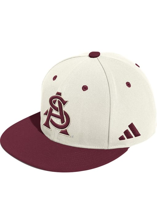Adidas Arizona State Sun Devils Mens White Baseball Wool Fitted Fitted Hat
