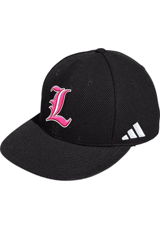 Adidas Louisville Cardinals Mens Black Fitted Mesh Design Fitted Hat
