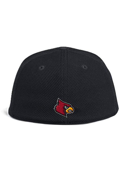 Louisville Cardinals Mens Fitted Mesh Style BLACK Adidas Fitted