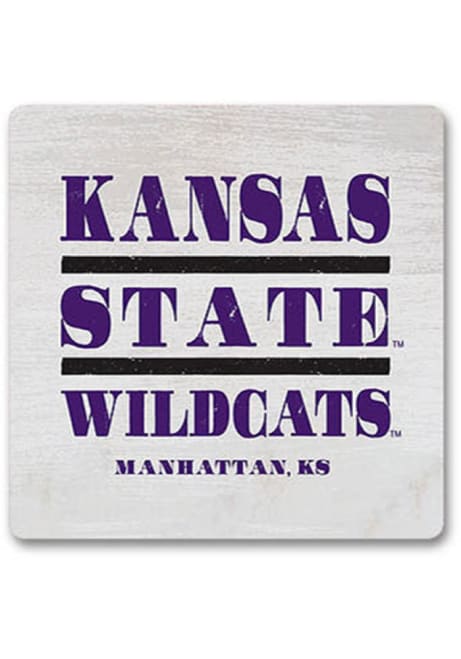 K-State Wildcats White Club Wood Magnet