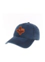 Texas State Shape Leather Patch Washed Adjustable Hat - Navy Blue