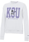 Main image for Womens K-State Wildcats White Champion Powerblend Wordmark Crew Sweatshirt