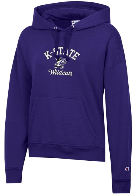 Womens K-State Wildcats Purple Champion Powerblend Hooded Sweatshirt