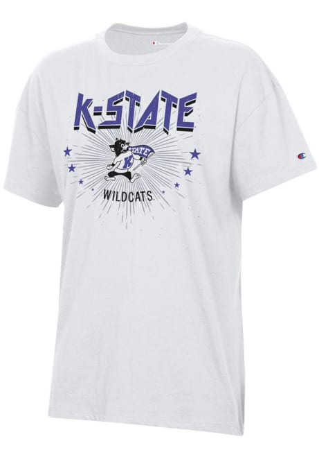 K-State Wildcats White Champion Oversized Short Sleeve T-Shirt