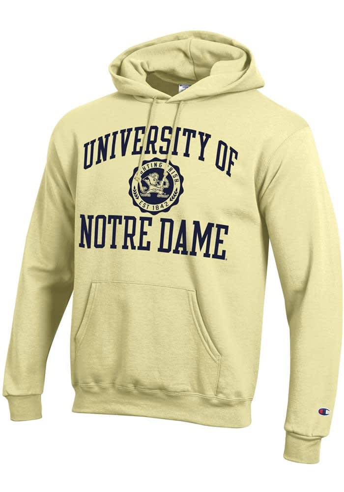 Notre Dame University Seal Vintage Champion Fleece Lined Hooded Sweatshirt Large deals