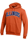 Main image for Champion Illinois Fighting Illini Mens Orange Arch Name Twill Long Sleeve Hoodie