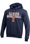 Main image for Mens Illinois Fighting Illini Navy Blue Champion Stacked Basketball Hooded Sweatshirt