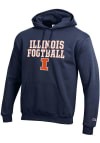 Main image for Champion Illinois Fighting Illini Mens Navy Blue Stacked Football Long Sleeve Hoodie
