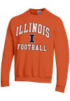 Main image for Champion Illinois Fighting Illini Mens Orange Number One Football Long Sleeve Crew Sweatshirt
