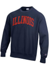 Main image for Champion Illinois Fighting Illini Mens Navy Blue Arch Name Reverse Weave Long Sleeve Crew Sweats..
