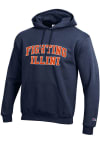 Main image for Champion Illinois Fighting Illini Mens Navy Blue Arch Wordmark Long Sleeve Hoodie