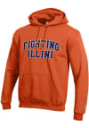 Main image for Mens Illinois Fighting Illini Orange Champion Arch Wordmark Hooded Sweatshirt
