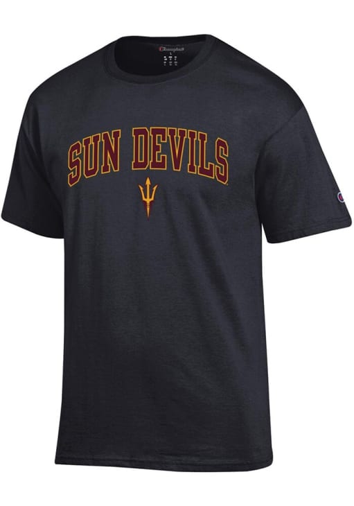 Champion Arizona State Sun Devils Black Wordmark Arch Mascot Short Sleeve T Shirt