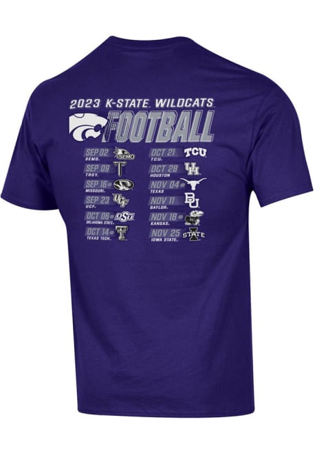 K-State Wildcats Purple Champion 2023 Football Schedule Short Sleeve T Shirt