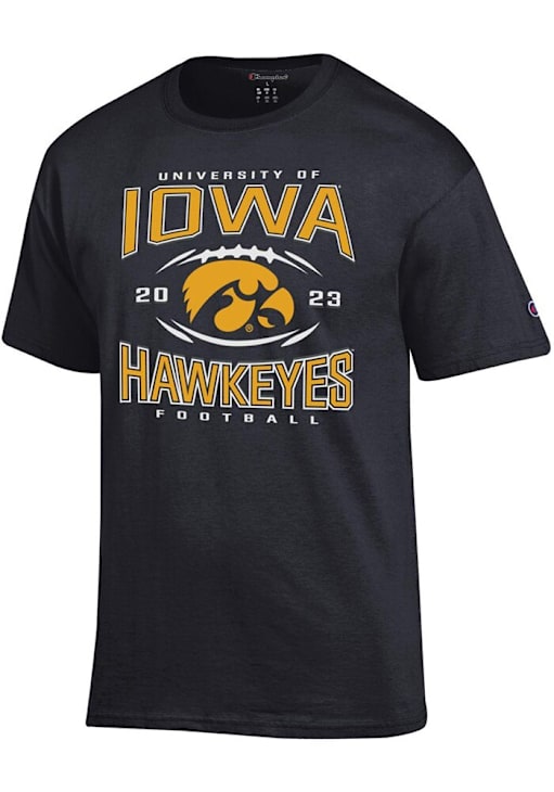 Champion BLACK Iowa Hawkeyes 2023 Football Schedule Short Sleeve T