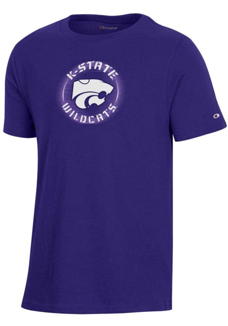 Youth K-State Wildcats Purple Champion Circle Mascot Short Sleeve T-Shirt