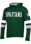 Main image for Champion Michigan State Spartans Mens Green Blocked Sleeve Long Sleeve Hoodie