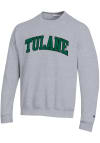 Main image for Champion Tulane Green Wave Mens Grey Twill Long Sleeve Crew Sweatshirt