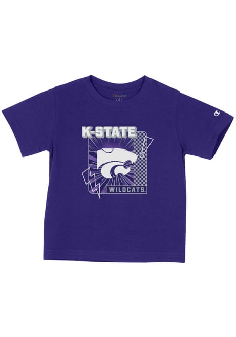 Toddler K-State Wildcats Purple Champion Lightning Short Sleeve T-Shirt
