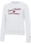 Main image for Champion Central Michigan Chippewas Womens White Powerblend Crew Sweatshirt