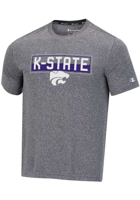 K-State Wildcats Grey Champion Stadium Heathered Impact Short Sleeve T Shirt